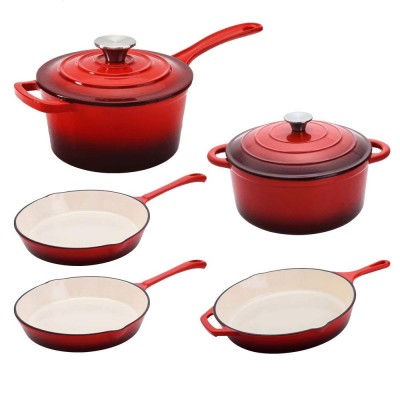 Wholesale high quality home kitchen custom cooking nonstick enamel cast iron cookware sets